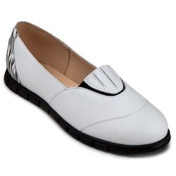 DTD-270 (цв.5-белый/принт зебра) Туфли ортопедические малосложные