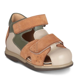 TW-234 (цв.8-охра) Туфли летние (Два ремня на велкро)